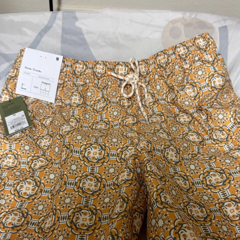 Goodfellow & Co Mustard Yellow Patterned Men’s Swim Trunks